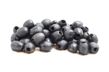 Black olives isolated.