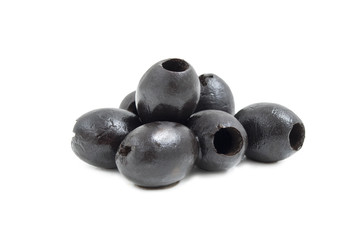 Black olives isolated.