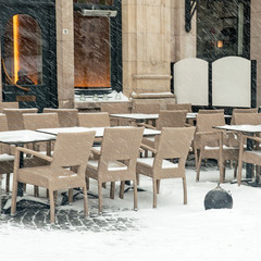 Cafe in winter