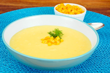 Soup of Mashed Potato with Corn