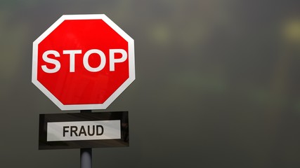 Stop fraud sign.