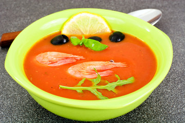 Tomato Soup with Shrimps Diet Food