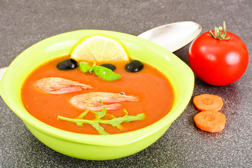 Tomato Soup with Shrimps Diet Food