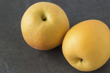 Asian Pears on the slate background

