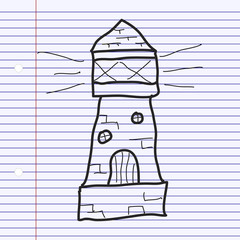 Simple doodle of a lighthouse
