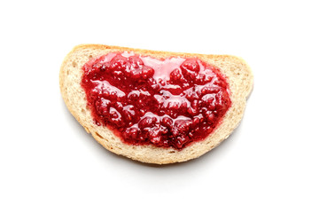 Bread and raspberry jam