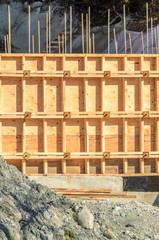 Fragment of a new home under construction in Vancouver, Canada.