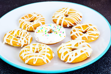 Donuts with Icing and Coconut Protein-Grained Color