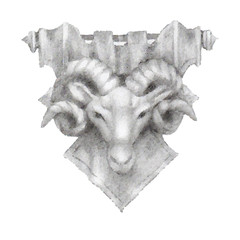 Coat of arms with a ram is head
