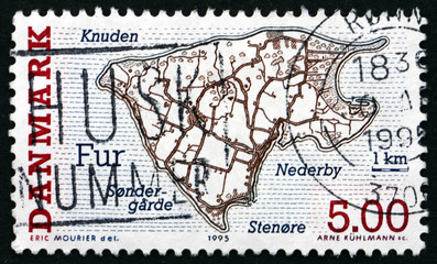 Postage stamp Denmark 1995 Fur, Danish Island