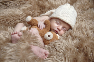 sleeping with teddy