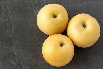 Asian Pears on the slate background
