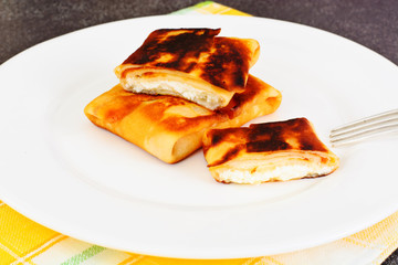 Pancakes Stuffed with Cottage Cheese