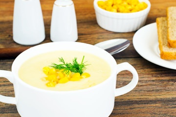 Soup of Mashed Potato with Corn
