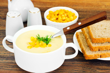 Soup of Mashed Potato with Corn