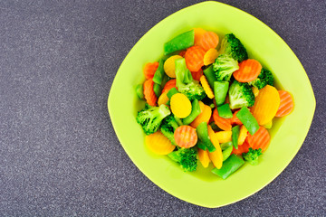 Steamed Vegetables Potatoes, Carrots, Corn, Green Beans, Onion