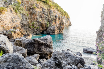 Arcomagno Beach on the Coast of the Cedars, Tyrrhenian Sea,Italy