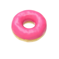 Pink-glazed donut isolated