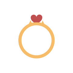 Fototapeta na wymiar flat icon on white background wedding ring 