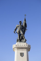 Fototapeta na wymiar Statue of Hernan Cortes, Medellin, Spain