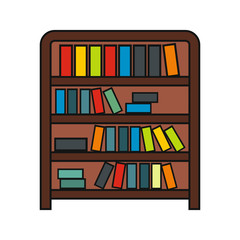 Book shelf cartoon icon isolated on a white background