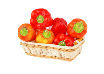 Red pepper in a wattled basket