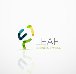 Vector abstract logo idea, eco leaf, nature plant, green concept business icon. Creative logotype design template