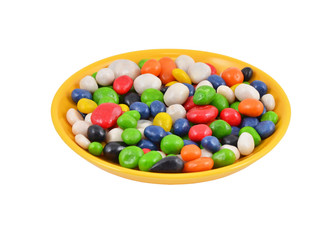 Color candy on plate