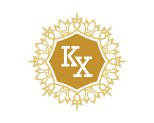 KX initial royal letter logo