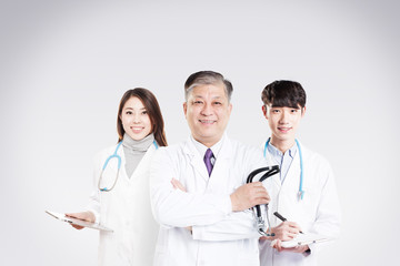 Fototapeta premium three Asian doctors in hospital