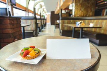Fruit dessert in cafe