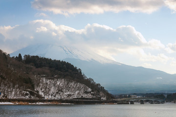 Mount Fuji and Lake kawaguchiko, Yamanashi, Japan