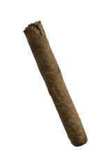 Brown cuban cigar isolated on white background with clipping path