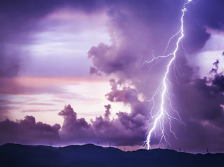 Thunderstorm at sunset