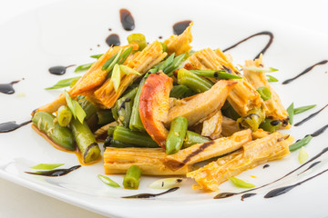 Fresh healthy salad    in white plate