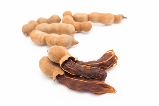 Sweet tamarind on white isolate.
