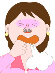 ビジネスウーマンの咳