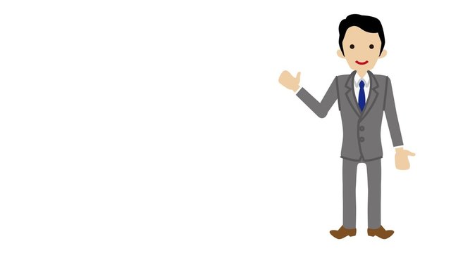 Explaining Businessman Loop-ready File -Alpha channel