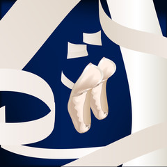 розовые балетки на синем фоне © olga_63