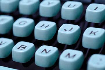 Typewriter Writing / Close-up of a vintage, retro typewriter.