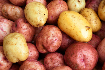 Clean and washed potatoes