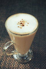 Vintage latte coffee