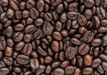 background of brown coffee beans