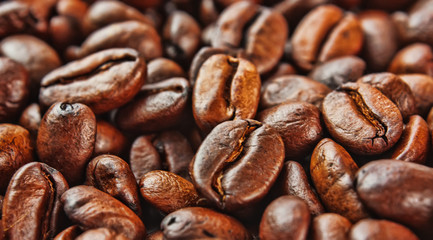 texture of the roasted coffee beans