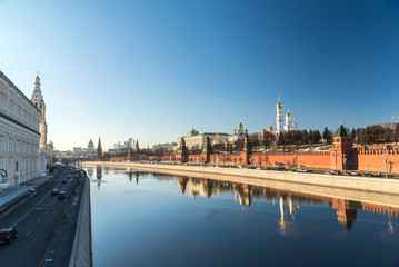 Panorama of  Moscow Kremlin and Sofiyskaya Embankment, Russia