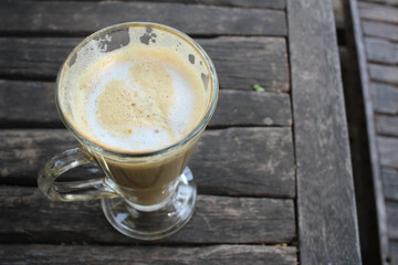 Heart of latte art coffee