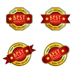 High Security & Best Quality Logo for pattern design. High Security & Best Quality Logo isolated on white background.