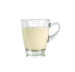 Glass of milk isolated on the white background