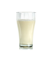 Glass of milk isolated on the white background