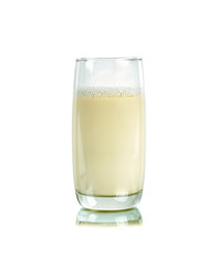 Glass of milk isolated on the white background